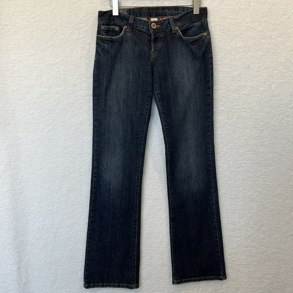 Lucky Brand Size 6/28 Tall Blue Victory Madeline Boot Cut Denim Jeans USA Made - Picture 3 of 15
